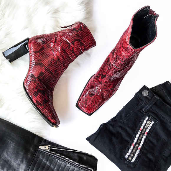Stuart Weitzman Shoes - Stuart Weitzman Embossed Python Snakeskin Boots
